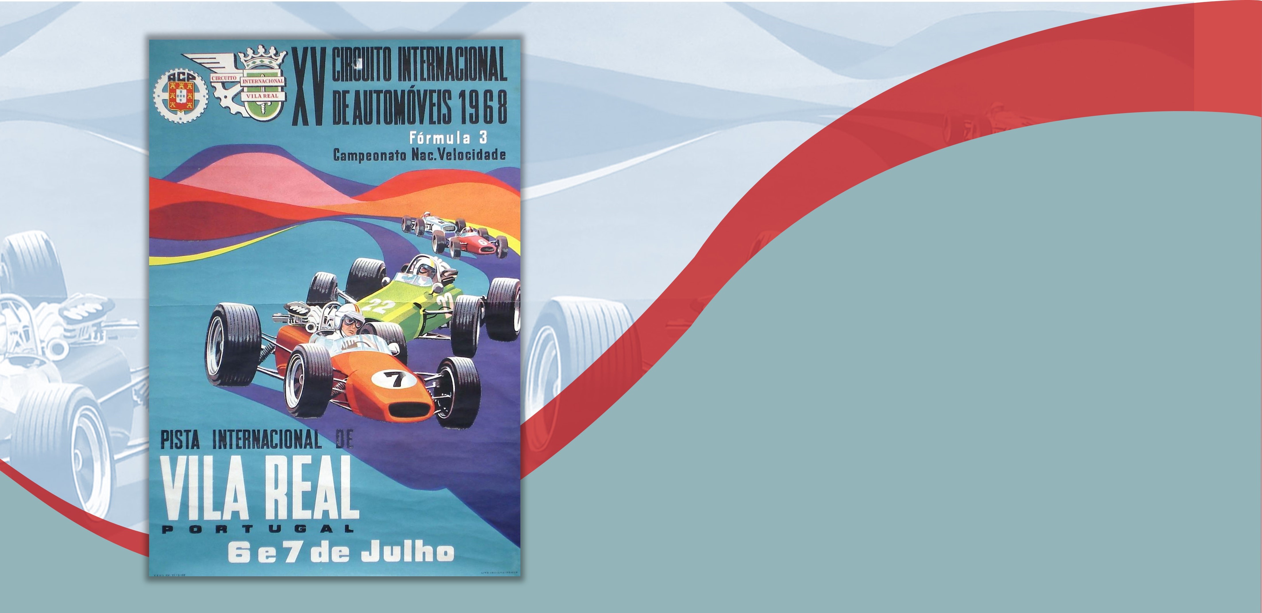 CARTAZ DO XV CIRCUITO INTERNACIONAL DE AUTOMÓVEIS, 1968
