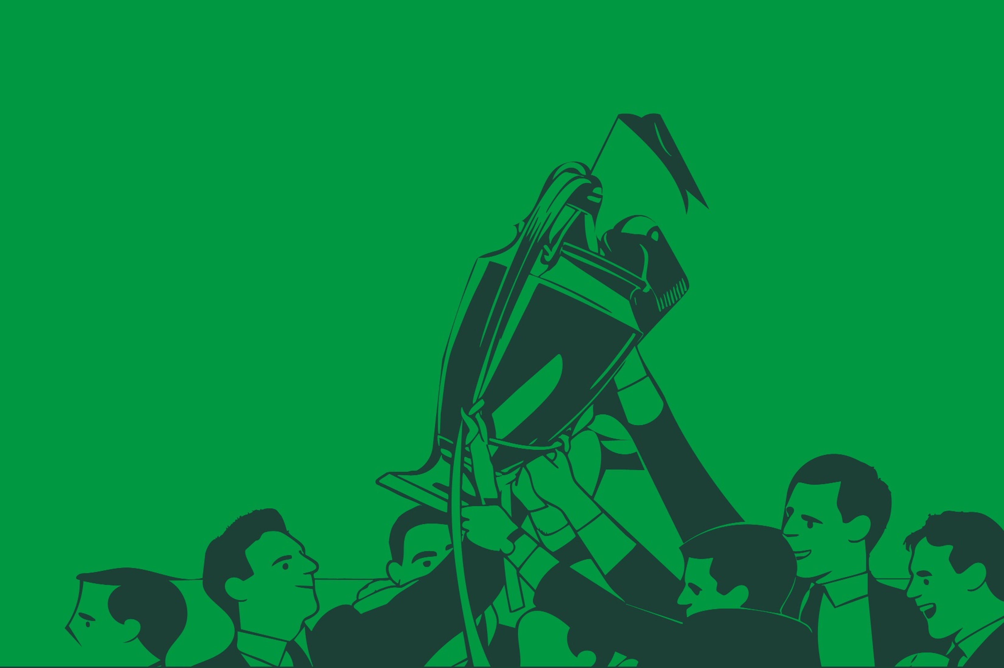 Ilustração da equipa do Celtic no Jamor com a taça